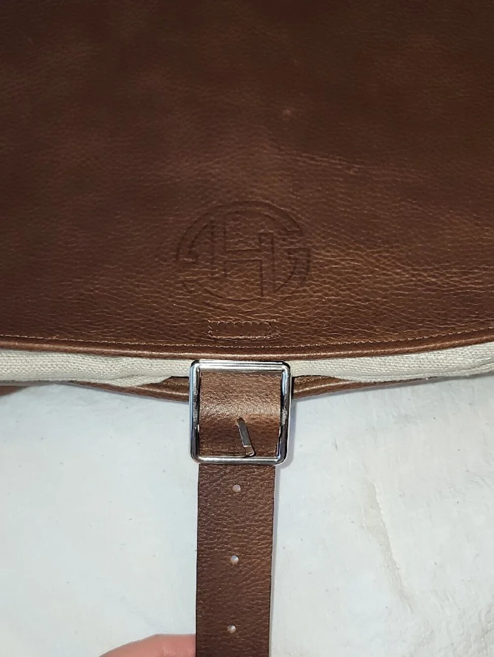 Brown Italian Leather Messenger Bag with Adjustable Strap